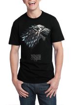 House Stark Metal Sigil Black T-Shirt