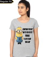 Minion Girl's Grey T-Shirt