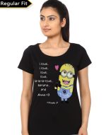 Minion Girl's Black T-Shirt