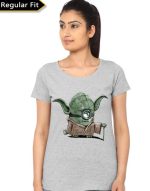 Minion Yoda Girl's Grey T-Shirt