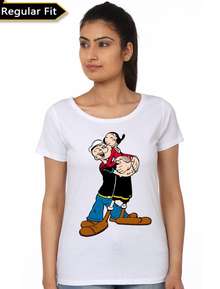 Popeye Girl's White T-Shirt