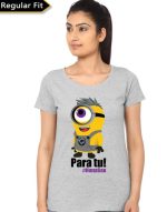 Minion Para Tu Girl's Grey T-Shirt
