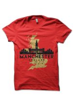 Manchester England Skyline Map Art T-Shirt