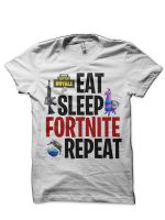 Eat Sleep Fortnite Repeat White T-Shirt