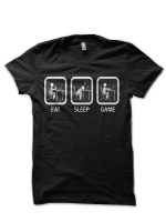 Eat, Sleep, Game Black T-Shirt