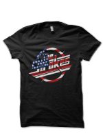 The Strokes Logo American Flag Black T-Shirt