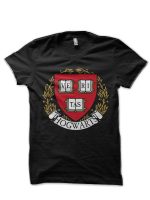 Hogwarts School Emblem Harvard Humor Black T-Shirt