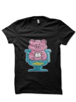 Cute & Funny Pig On Toilet Piggy Bank Potty Training T-Shirt