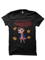 Stranger Things Eleven Black Half Sleeve T-Shirt