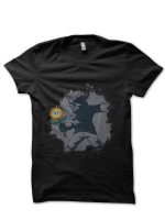 Graffiti Flower Black Half Sleeve T-Shirt