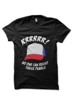 No one can resist these Pearls Black Half Sleeve T-Shirt