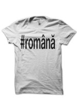 Romanian White Half Sleeve T-Shirt