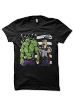 Bombs Over Asgard Black Half Sleeve T-Shirt