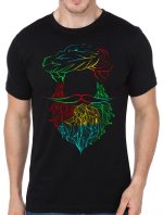 The Beard Half Sleeve Black T-Shirt