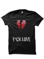 F*ck Love Black Half Sleeve T-Shirt