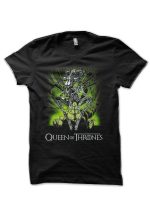 Queen Of Thrones Black Half Sleeve T-Shirt