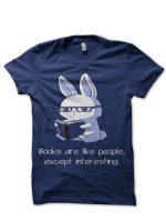 Books Are Like People Navy Blue Half Sleeve T-Shirt