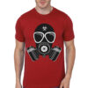 A black Gas Mask Red Half Sleeve T-Shirt