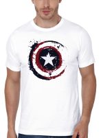 Captain America Half Sleeve White T-Shirt
