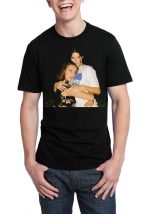 Kendall jenner And Bella Hadid Half Sleeve Black T-Shirt