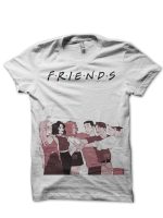 Friends White Half Sleeve T-Shirt