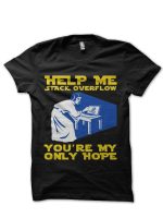 Help Me Stack Overflow Black Half Sleeve T-Shirt