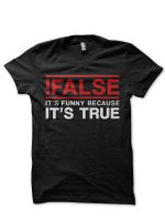 False Black Half Sleeve T-Shirt