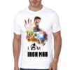 Iron Man White Half Sleeve T-Shirt