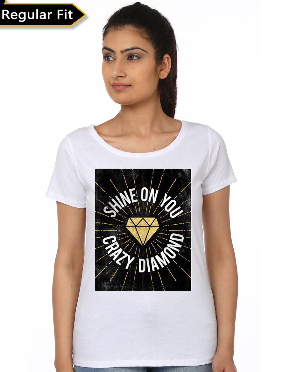 Shine On You Crazy Diamond White Girls T-Shirt