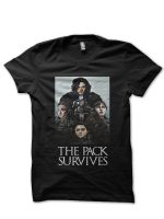 The Pack Survives GOT House Stark Black T-Shirt