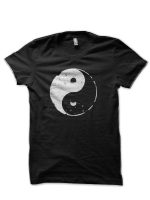 Yin Yang Half Sleeve Black T-Shirt