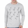 Feynman Diagram Full Sleeve Grey Melange T-Shirt