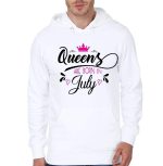 Queens Are Born In July White Hoodie