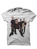U2 Half Sleeve White T-Shirt