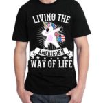 Living The Americorn Way Of Life Black Half Sleeve T-Sthirt