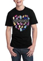 I M A Unicornaholic Black Half Sleeve T-Shirt