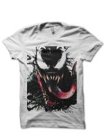 Venom Half Sleeve White T-Shirt