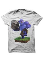 Clash Of Clans Half Sleeve White T-Shirt