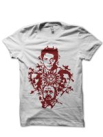 Supernatural Portraits In Blood Half Sleeve White T-Shirt