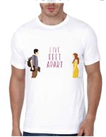 Five Feet Apart Half Sleeve White T-Shirt