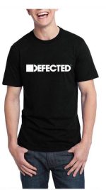 Defected Half Sleeve Black T-Shirt