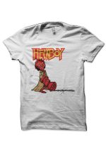 Hell Boy White Half Sleeve T-Shirt
