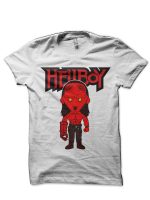 Hell Boy White Half Sleeve T-Shirt