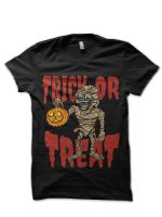 Funny Mummy Trick Or Treat Halloween Black Half Sleeve T-Shirt