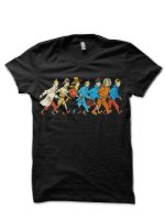 Tintin Black Half Sleeve T-Shirt