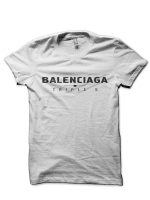 Balenciaga White Half Sleeve T-Shirt