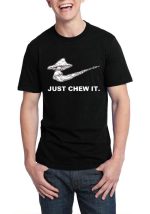 Just Chew It Black Half Sleeve T-Shirt