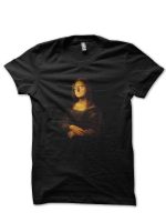 Louis Vuitton Theroux Mona Lisa Black Half Sleeve T-Shirt