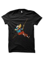 Tintin Black Half Sleeve T-Shirt