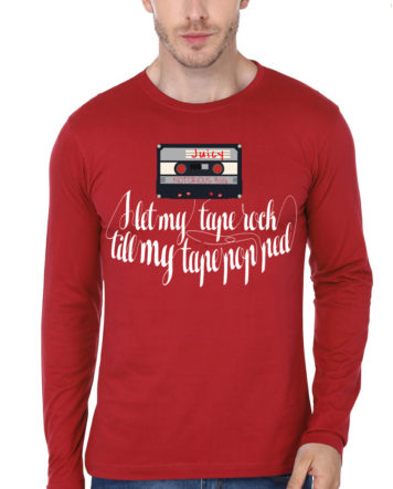I LET MY TAPE ROCK TILL MY TAPE POPPED Red Full Sleeve T-Shirt